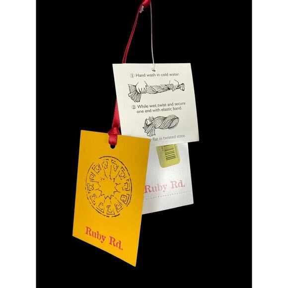 Ruby Rd Maxi Skirt Crinkle Pull On Long Red Tan Romantic Boho Western Y2K New 14 - Picture 7 of 9